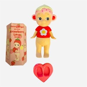 Sonny Angel Strawberry Loves Series Monkey w/FREE Stand